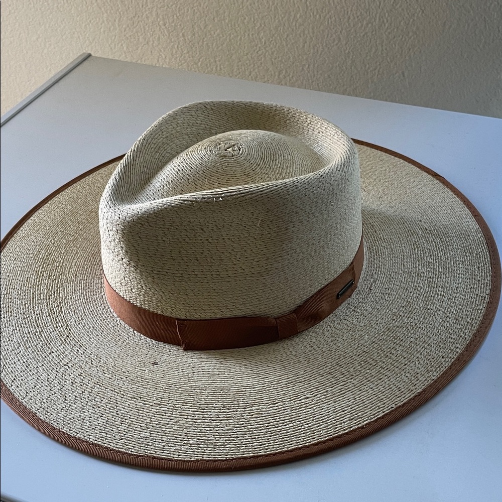 Brixton wide brim straw hat size Small NWT - Picture 2 of 6